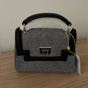 NWT BCBGeneration Heather Grey Felted Wool Crossbody Purse